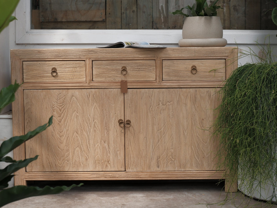 Cabinet Elm Three Drawer Two Door 